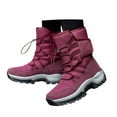 thumbnail image 3 of ibiyuan Snow Boots For Women Wide Width Outdoor High Top Insulated Boots With Thick For Warmth And Comfort,Red, 3 of 8