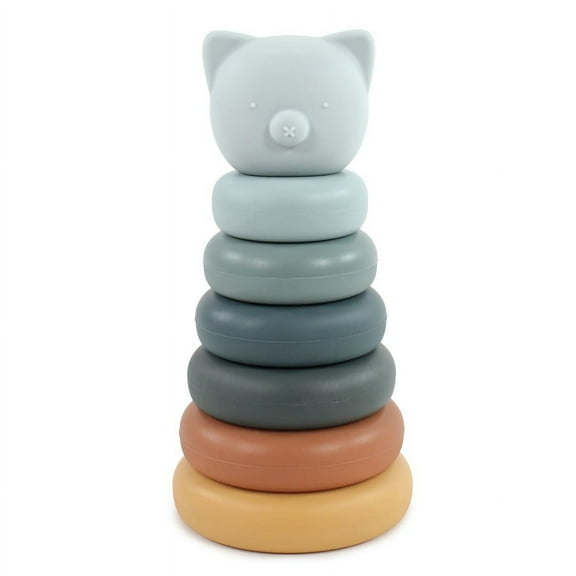 Hudson Baby Silicone Stacking Toy, Bear, One Size