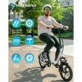 thumbnail image 4 of HOVERFLY 16" Folding Adults Electric Bikes, 500W/36V/15.5mph Folding City Ebike for Adult Men Women, White,UL2849, 4 of 9