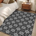 thumbnail image 4 of 2.7'x5' Area Rugs, Black Grey Indoor Outdoor Area Rug for Living Room Bedroom, Morocco Modern Geometric Ethnic Art Washable Bathroom Rugs Kitchen Floor Carpet Mats Home Decor Aesthetic, 4 of 8