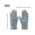thumbnail image 2 of Gustave Winter PU Leather Gloves for Women Warm Thermal Fleece Lined Gloves Elegant Bowknot Touchscreen Texting Driving Cycling Gloves, Gray, 2 of 6