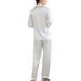 thumbnail image 3 of Women's Silk Satin Pajama Set 2Pcs long sleeve Bridal Bridesmaid PJs Sleepwear, 3 of 7