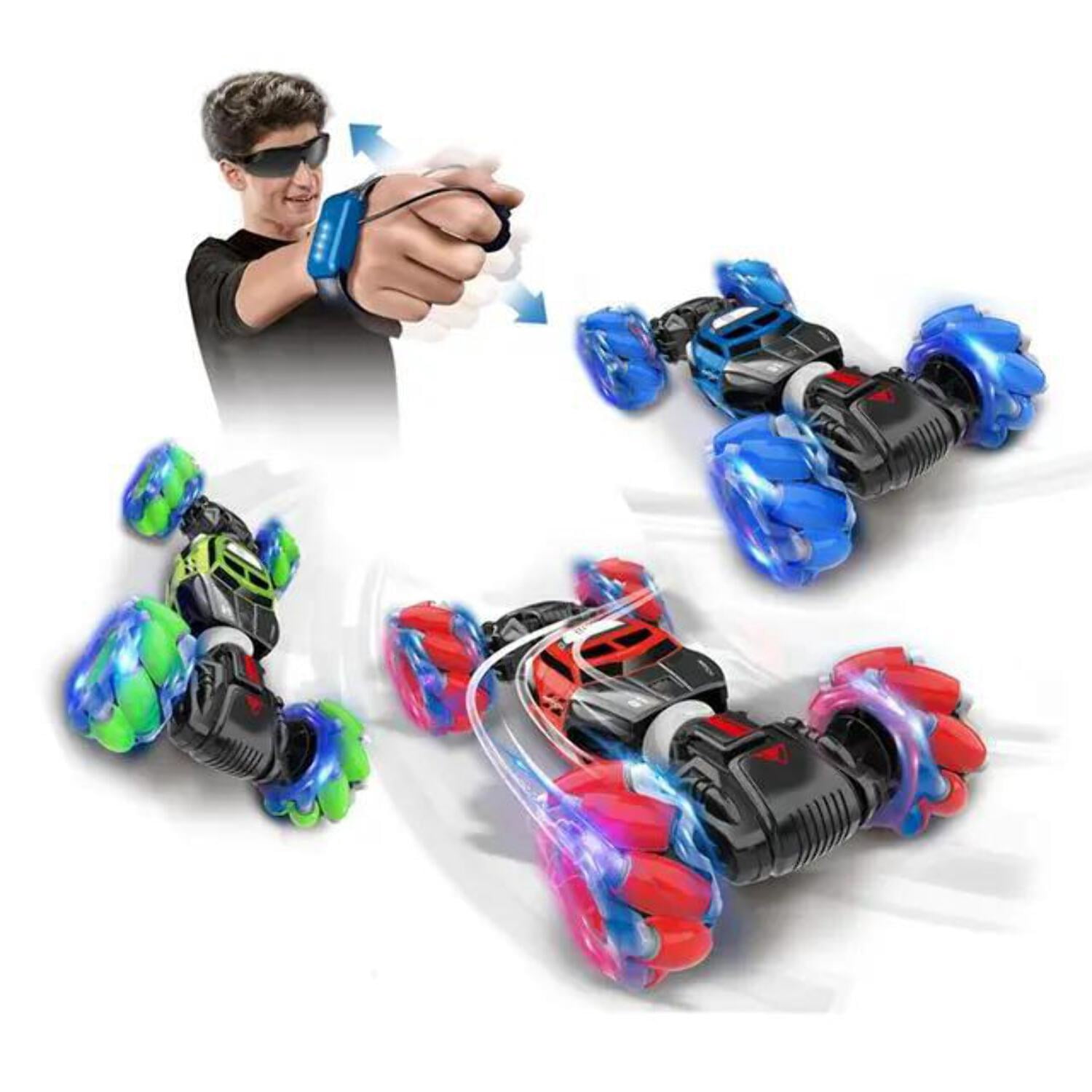 GN Universe Skidding Stunt Twister Car With Remote Control and Gesture Sensor Double Sided Rotating Off Road Vehicle Green Ages 6+