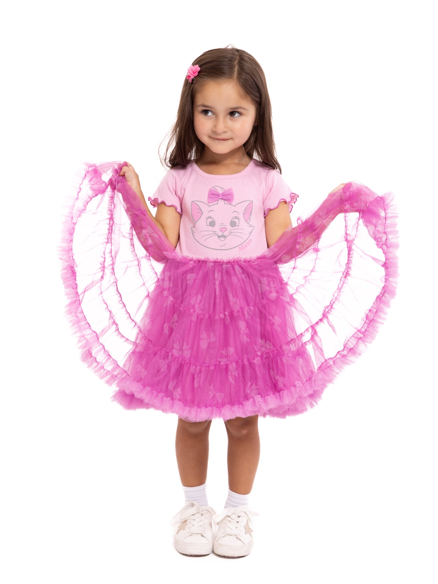The Aristocats Marie Toddler Girls Graphic Tutu Dress with Short Sleeves, Sizes 12M-5T