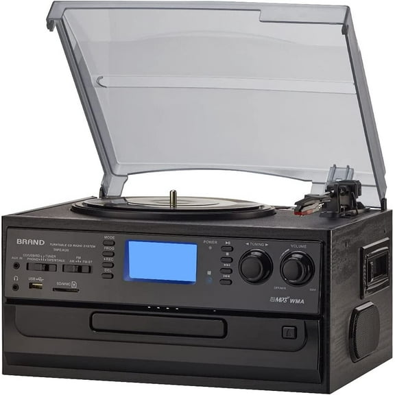 Direct Power 10-in-1 Bluetooth Record Player Turntable for Vinyl Records CD Cassette USB/SD Convert