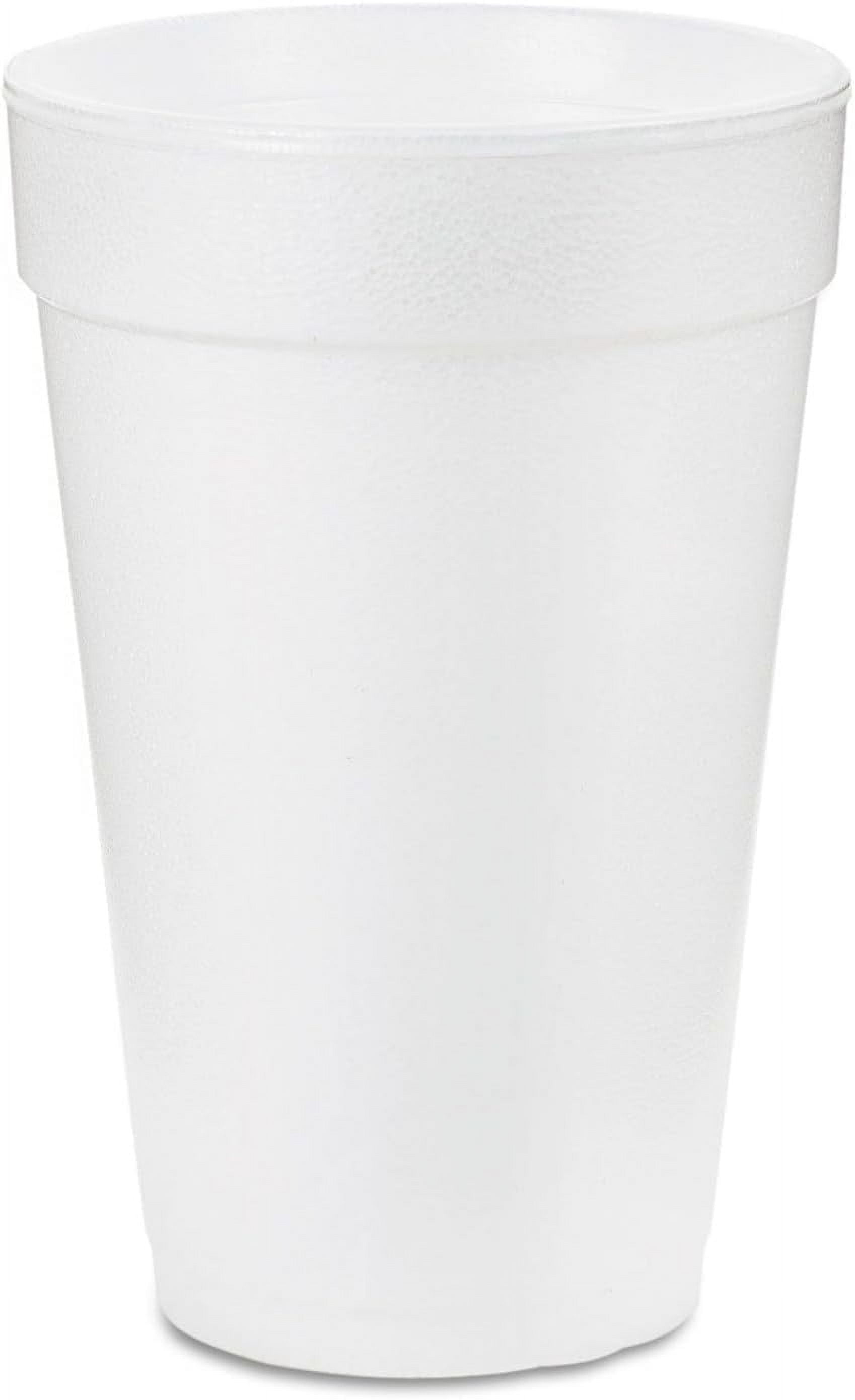 EcoQuality 16oz White Insulated Foam Drinking Cup Single Use Disposable for Drinks Coffee Tea Juice Soda Espresso Latte Water Cooler Cups (200)