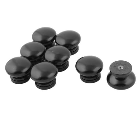 - Household Bedroom Wood Drawer Bookcase Wardrobe Pull Handle Knob Black 8 Pcs