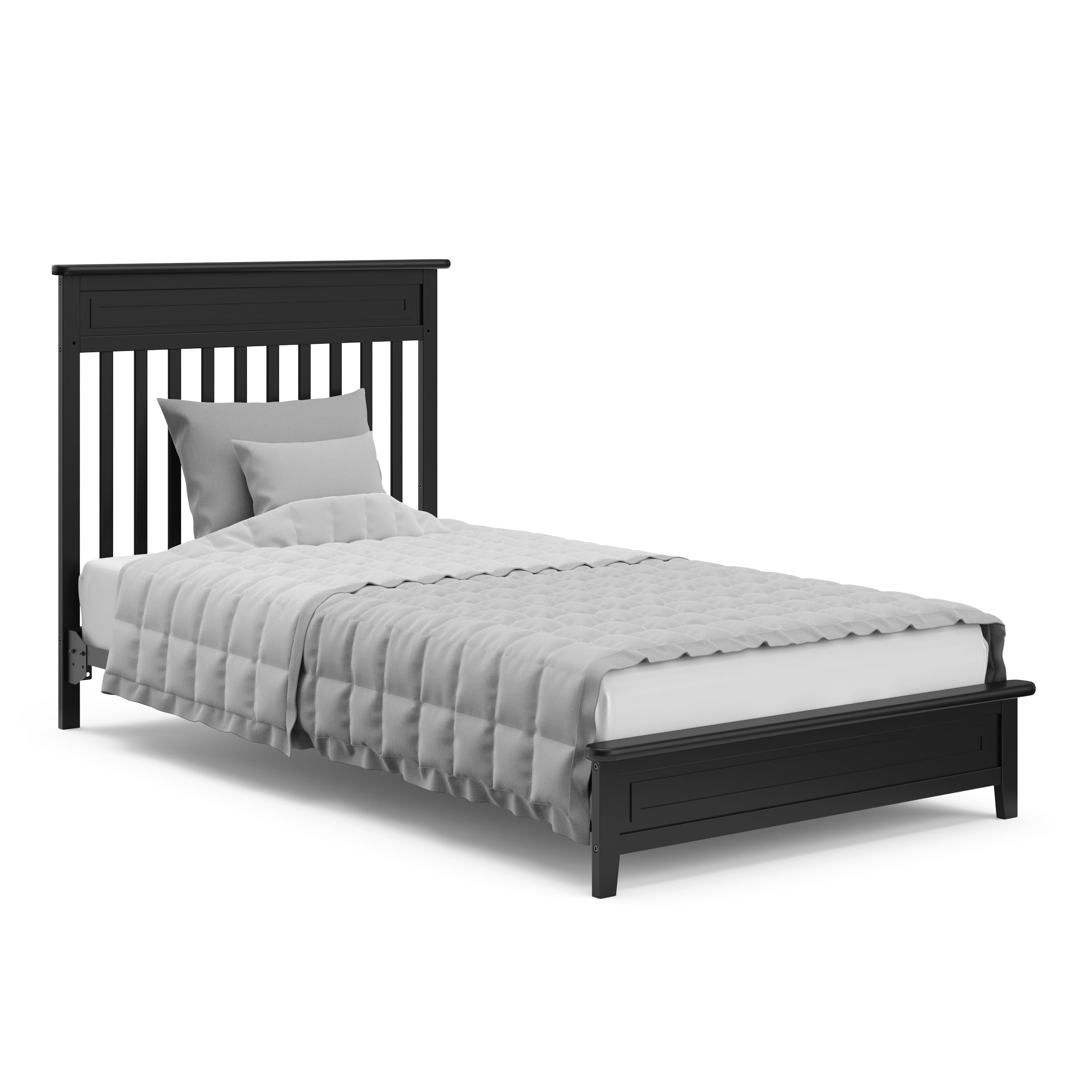 Storkcraft Petal Mini 4-in-1 Convertible Baby Crib with Mattress, Black