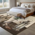 thumbnail image 4 of Vintage Flowers Area Rugs 5'x7', Washable Small Throw Rugs for Laundry Room Playroom, Birds Retro Art Elegant Farmhouse Rustic Indoor Outdoor Rug Non-Slip Low Pile Carpet Runner Reversible Floor Mats, 4 of 8