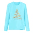 thumbnail image 5 of Oalirro Womens Tops Dressy Casual Ladies Fashion Casual Christmas Print Round Neck Loose Long Sleeve Top, 5 of 5