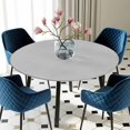 thumbnail image 5 of Elastic Fitted Round Tablecloth, Grey Waterproof Stretch Table Cover for 55"-60" Tables, Vintage Leather Patterned Texture Solid Modern Washable Outdoor Tablecloths for Patio, Picnic, Camping, 5 of 9