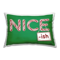 Stupell Industries Nice-Ish Holiday Humor Decorative Printed Throw Pillow, 14 x 20
