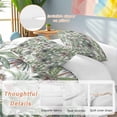 thumbnail image 2 of 3 Piece Green Palm Trees Duvet Cover Set California King,Microfiber Comforter/Quilt Cover with Corner Ties and 2 Pillowcases,Summer Botanical Tropical Leaves All Season Bedding with Zipper Closure, 2 of 8