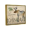 thumbnail image 3 of Stupell Welcome To The Cabin Moose Silhouette Animals & Insects Painting Gold Floater Framed Art Print Wall Art, 3 of 6