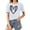 White, variant on Giftesty Blouses for Women Dressy Casual Women's Baseball Sport Printed T-shirt with Round Neck and Short Sleeved Top