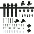 thumbnail image 1 of HOMCOM 6ft Cabinet Barn Door Hardware Kit  for Sliding Double Door TV Stand, 1 of 10