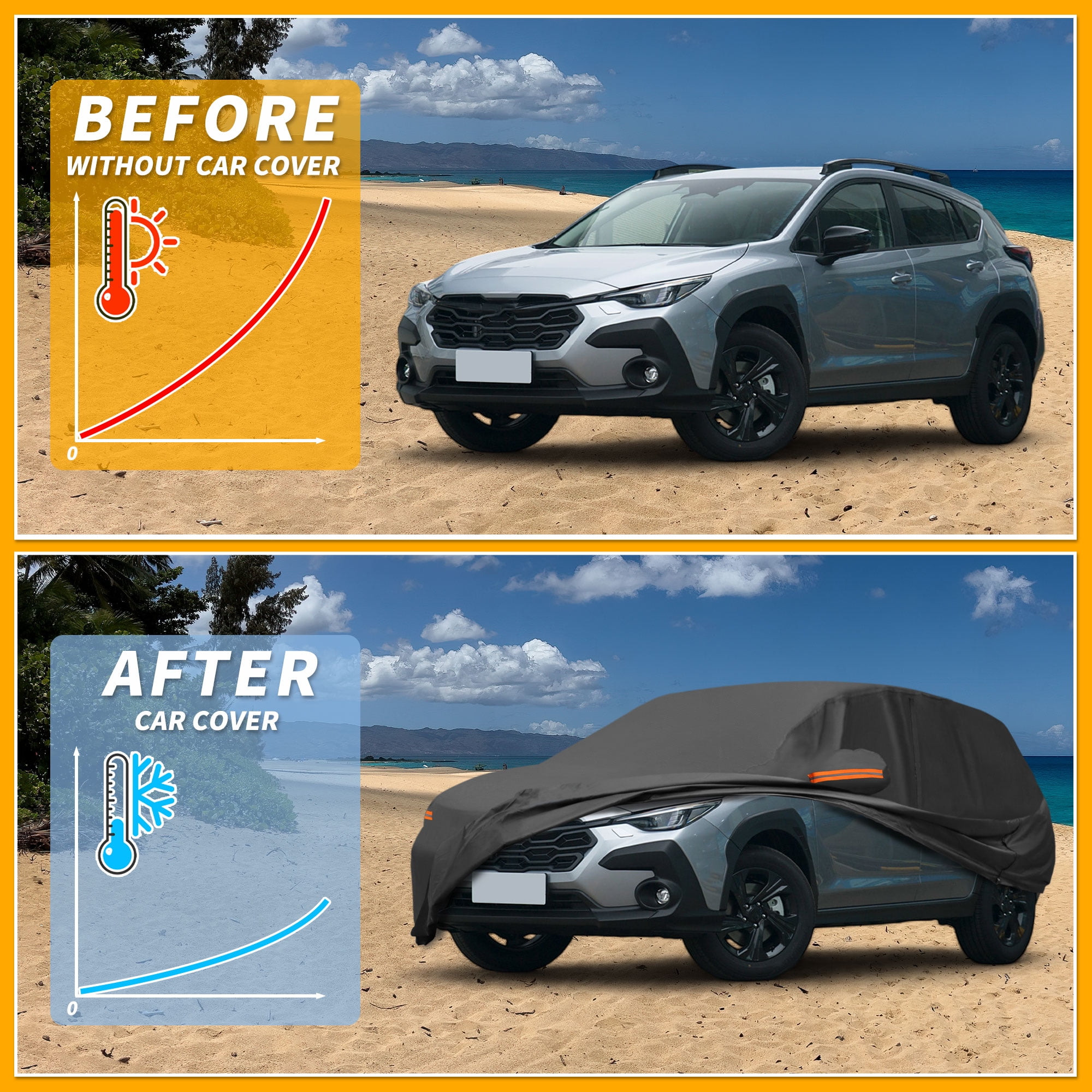 Unique Bargains Durable Waterproof Car Cover Black ["for Subaru Crosstrek"]