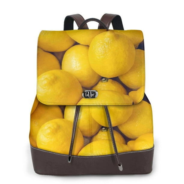 Fotbe Ripe Yellow Lemon Mochila Bolso con Estampado para Mujer, Mochila Antirrobo de Nylon Impermeable, Bolsa Ligera de Hombro