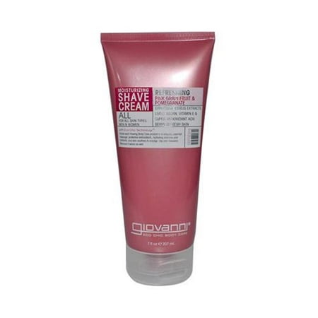 Giovanni Hair Care Products HG0917575 7 fl oz Moisturizing Shave Cream All Skin Types Men & Women Refreshing Pink Grapefruit &