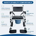 thumbnail image 2 of Eosprim Rolling Shower Chair with Handles Arms, Bedside Commode Chair with Wheel, Wheelchair for Elderly Disable,Heavy Duty Raised Toilet Seat Riser for Adults, 2 of 8