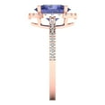 thumbnail image 3 of Solitaire with Accents Engagement Ring for Women - 2.27ct Simulated Tanzanite in 18K Rose Gold Promise Ring, 3 of 6