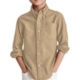 thumbnail image 2 of Long Sleeved Boys Casual Blouse Kids Turn-Down Collar Button Down Tops, 2 of 5