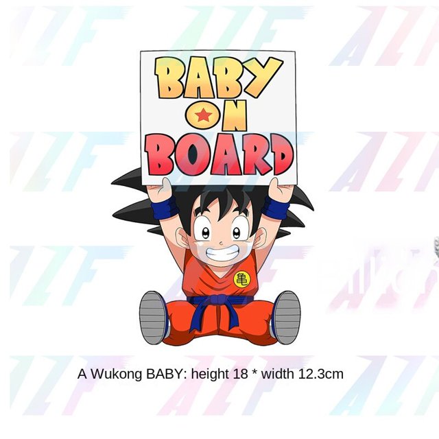 Pegatina de coche de Dragon Ball Goku, calcomanía de Anime de dibujos animados, decoración de advertencia de bebé, accesorios de coche, parte Exterior, Punta Universal, regalo