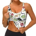 thumbnail image 4 of Vsdgher Cute Dinosaurs Print Women Sleeveless Athletic Tank Top Built-in Bra Camisole Sports Vest for Yoga Running Fitness Exercise with Removable Pads, 4 of 8