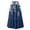 Dark Blue, variant on Women's Floral Maxi Skirt, Drawstring High Waist Tiered Pleated Skirt, Lightweight Flowy Boho Skirt for Summer, Vacation and Beach,Blue,L