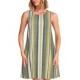 thumbnail image 1 of Fotbe Colourful stripes Vestido de Verano sin Mangas para Mujer – Vestido Midi Línea A, Estilo Camiseta Floral, Vestido Playero Casual y Fluido, 1 of 7