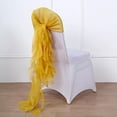 thumbnail image 5 of BalsaCircle 6 Mustard Yellow Premium Solid Curly Chiffon Chair Sashes Slipcovers, 5 of 8