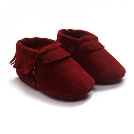 

Bullpiano Leather Baby Moccasins Soft Soled Tassel Crib Toddler Shoes for Boys and Girls