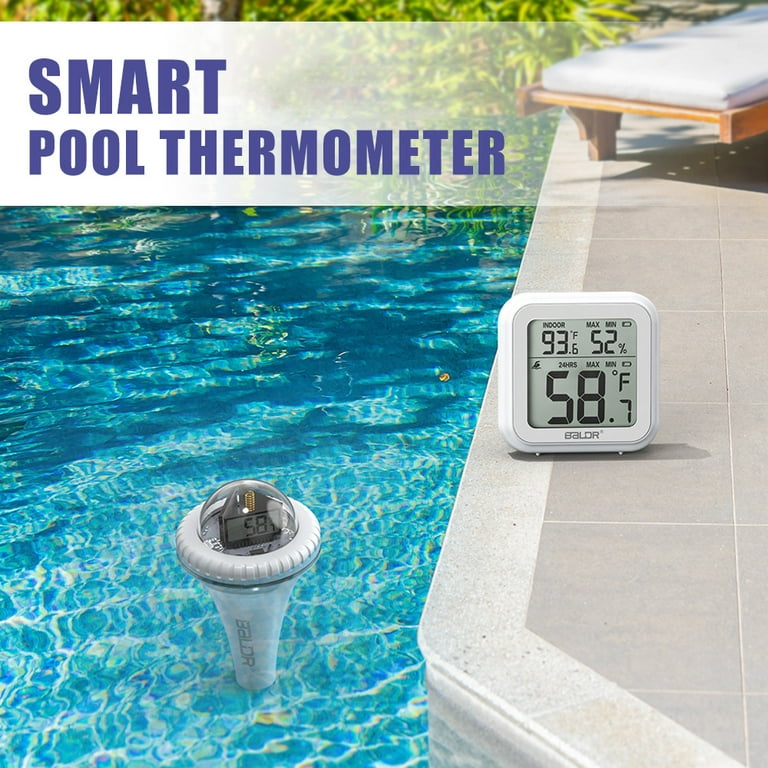 Pool Supply Floating Pool Thermometer with Easy-to-Read Temperature  Display,White,2PCS 