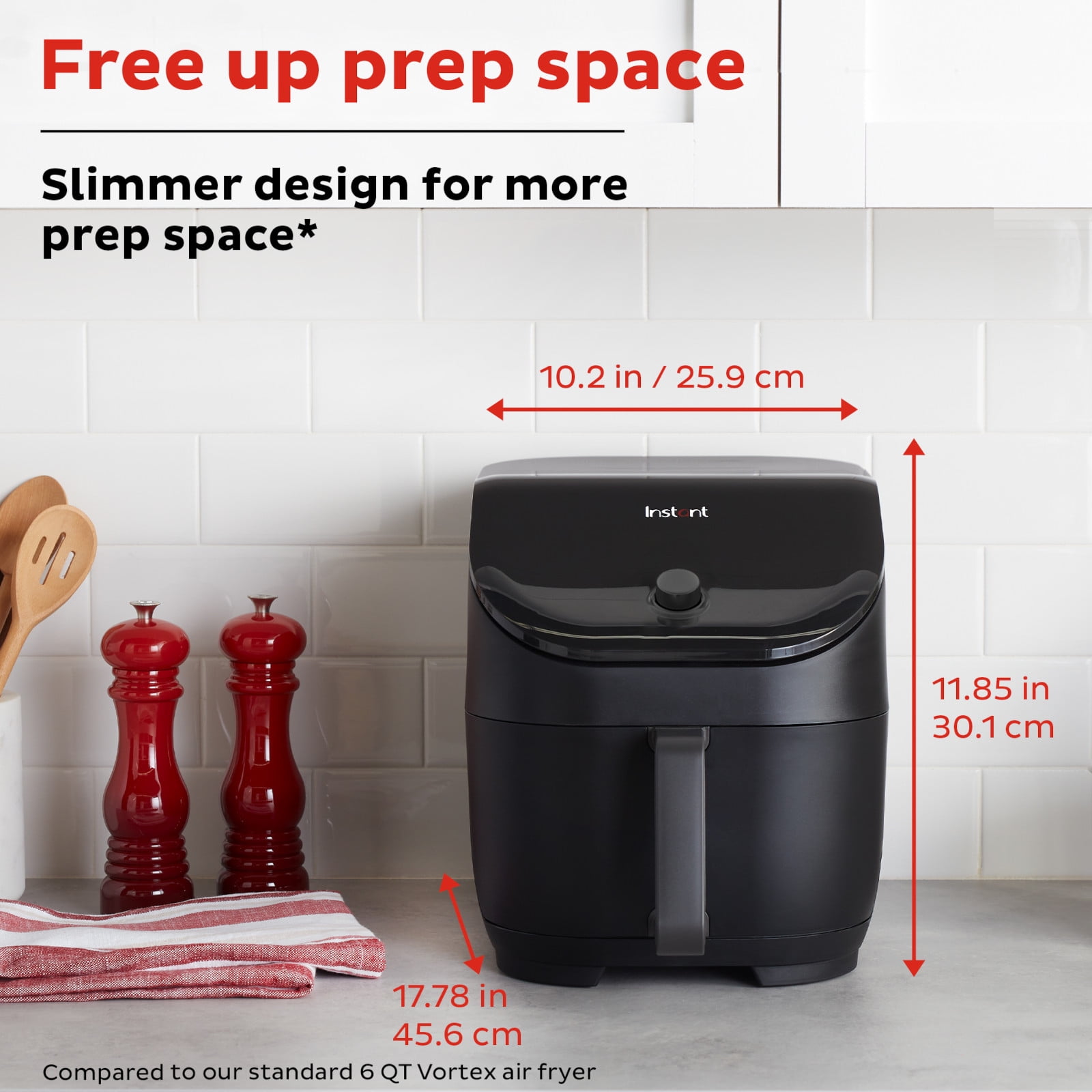 Instant Pot Vortex Slim 6 qt Air Fryer, Black - Nonstick