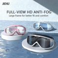 thumbnail image 3 of Gafas de natación antivaho para adultos, impermeables, con montura grande, para nadar y bucear, color blanco antracita, 3 of 5
