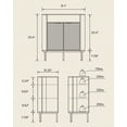 thumbnail image 2 of Fluted Corner Cabinet with Storage, Modern Floor Cabinets with Adjustable Shelf & Metal Legs Wooden Narrow Cabinet Organizer for Living Room Kitchen, Natural Oak, 2 of 7