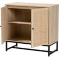 thumbnail image 4 of Baxton Studio Caterina Mid-Century Modern Transitional Natural Brown Finished Wood and Natural Rattan 2-Door Storage Cabinet, 4 of 8