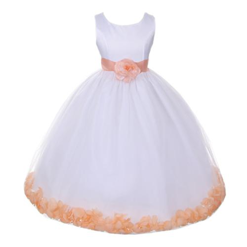 peach and white bridesmaid dresses