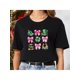 thumbnail image 1 of Women's St. Patrick's Day Festive T-Shirt - White Crew Neck with Pink Shamrocks, Leopard Print & Green Clover Graphics, Short Sleeve Casual Top for Spring & Summer, 1 of 4