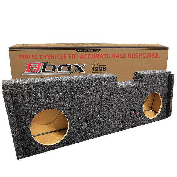 Atrend Bbox A184-12CP Dual 12" Sealed Carpeted Subwoofer Enclosure - Fits 2007 - 2020 Chevrolet/GMC Silverado/Sierra Crew Cab, Charcoal