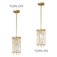 thumbnail image 5 of ZHLWIN Gold Metal Crystal Pendant Light, Round Dining Room Light Fixture Semi Flush Mount Ceiling Light Fixture, Lndustrial Farmhouse Chandelier for Hallway Balcony Kitchen Island, 5 of 8