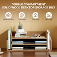 thumbnail image 4 of 5 Trays - Desktop Document Letter Tray for Folders, Mail,File -3-Tier Office Mail Sorter Organizer Rack/Telephone Stand/Document Holder Dark Brown, 4 of 6