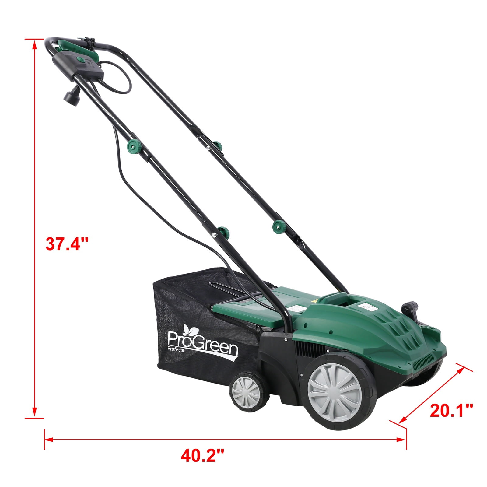 13" 2-in-1 Electric Lawn Dethatcher & Scarifier with 31.7QT Collection Bag, 4 Height Adjustments for Healthier Grass