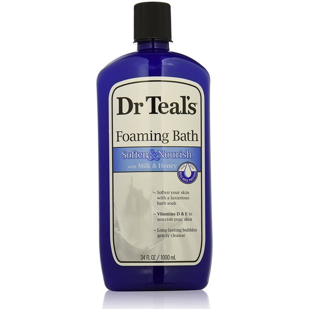 Dr Teal's Foaming Bath, Soften & Nourish with Milk & Honey 34 oz (Pack