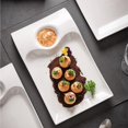 thumbnail image 4 of Plates Rectangular Ceramic Plate With Vinegar Compartment, Chinese Style Tableware for Dumpling, Roast Duck, Cold Food Dishes(Small), 4 of 7