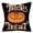 Pumpkin, variant on Halloween Black Bandage Background Decoration Farmhouse Decor Cotton Linen Home Decorative Throw Pillow Case Cushion Cover for Sofa Couch, 18" x 18"