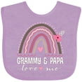 thumbnail image 3 of Inktastic Grammy and Papa Love Me Rainbow Girls Baby Bib, 3 of 4