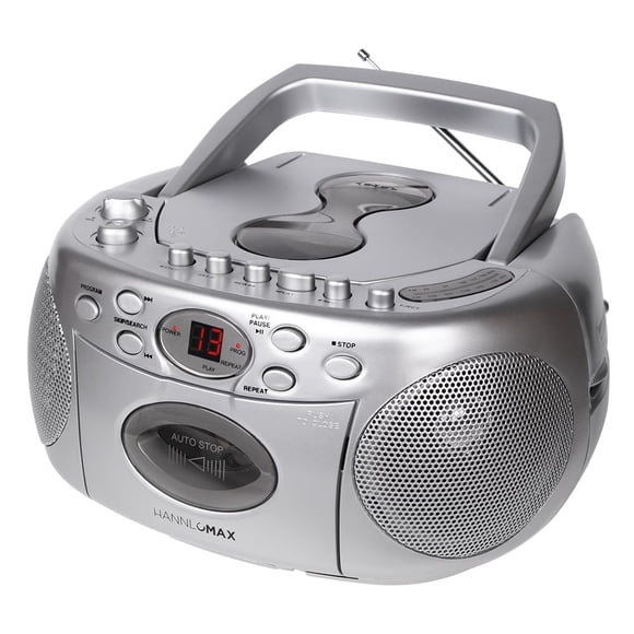 Reproductor de CD portátil HANNLOMAX HX-323CD con radio AM/FM y casete