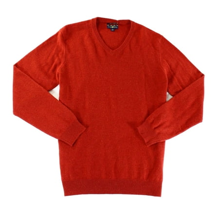 New Mens Cashmere Sweater - Club Room NEW Red Mens Size Medium M Ribbed V-Neck Cashmere Sweater