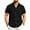 Black, variant on HAOMEILI Men's Casual Button Down Shirts Short Sleeve Linen Shirts Summer Beach Dress Shirt